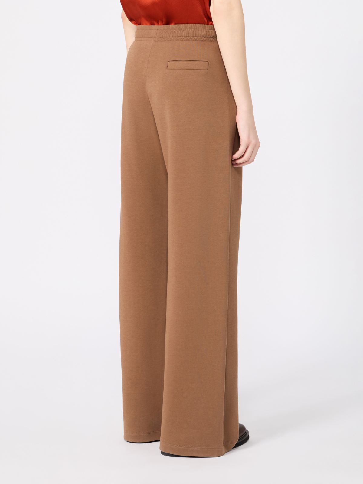 Wide double jersey trousers - CAMEL - Max Mara - 3