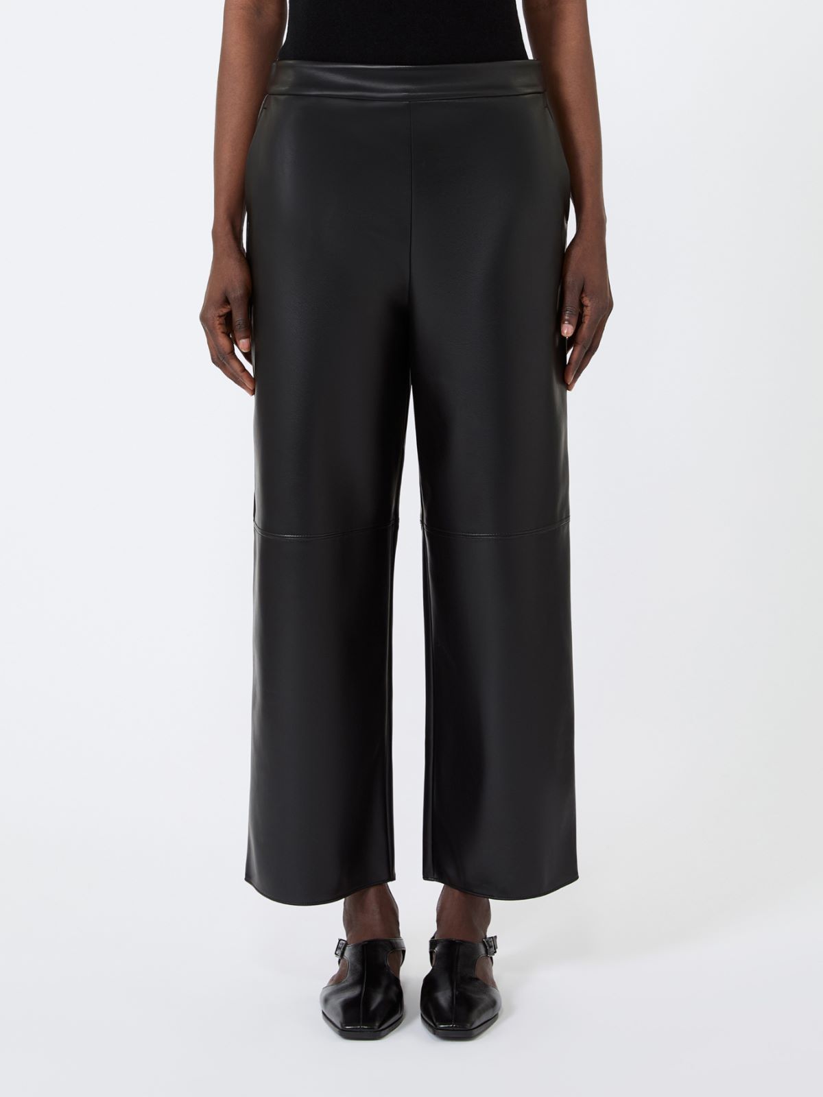 Coated jersey trousers - BLACK - Max Mara - 2