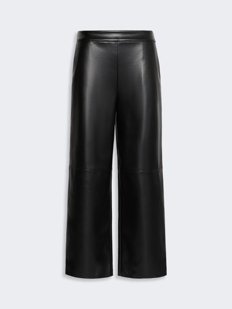 Coated jersey trousers - BLACK