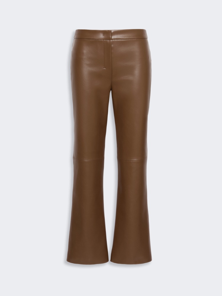 Slim-fit coated jersey trousers - BROWN - 4