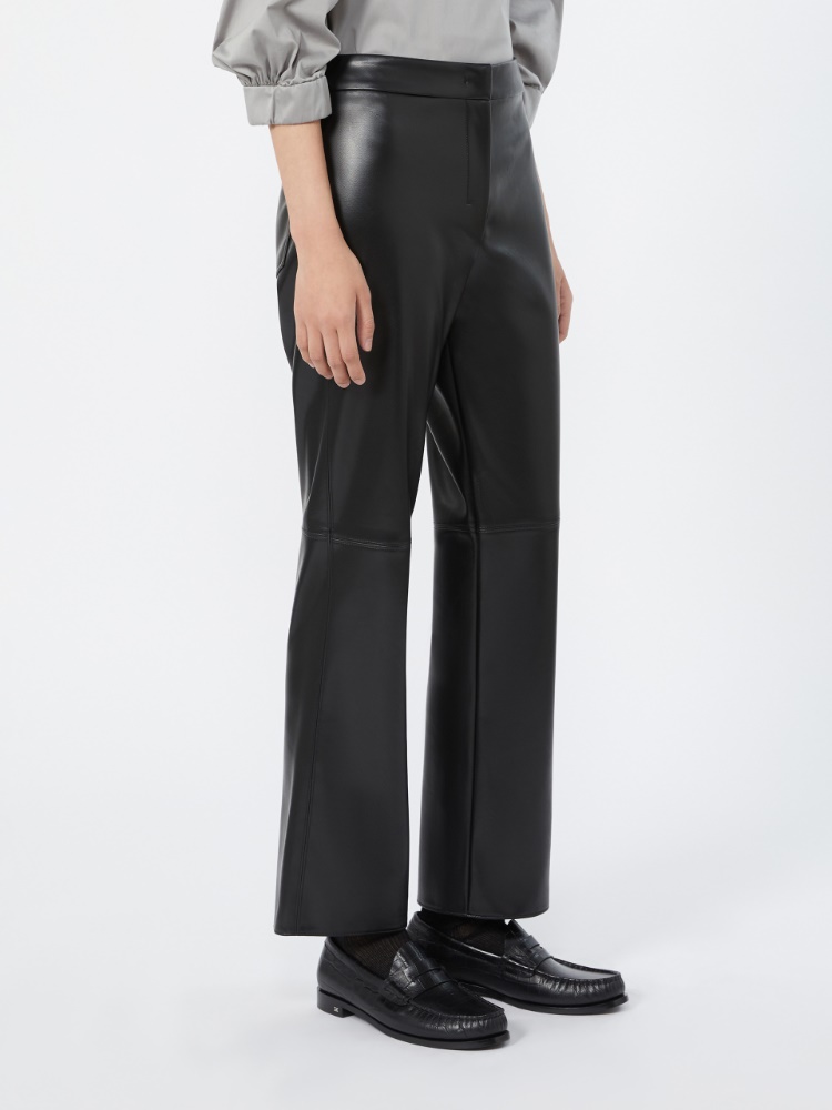 Slim-fit coated jersey trousers - BLACK - 2