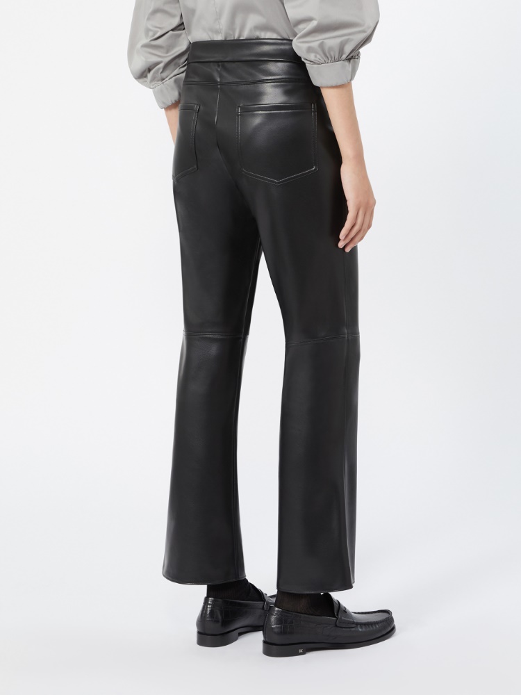 Slim-fit coated jersey trousers - BLACK - 3