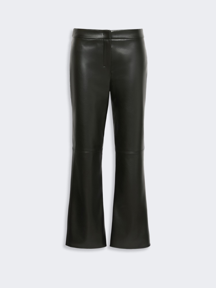Slim-fit coated jersey trousers - BLACK