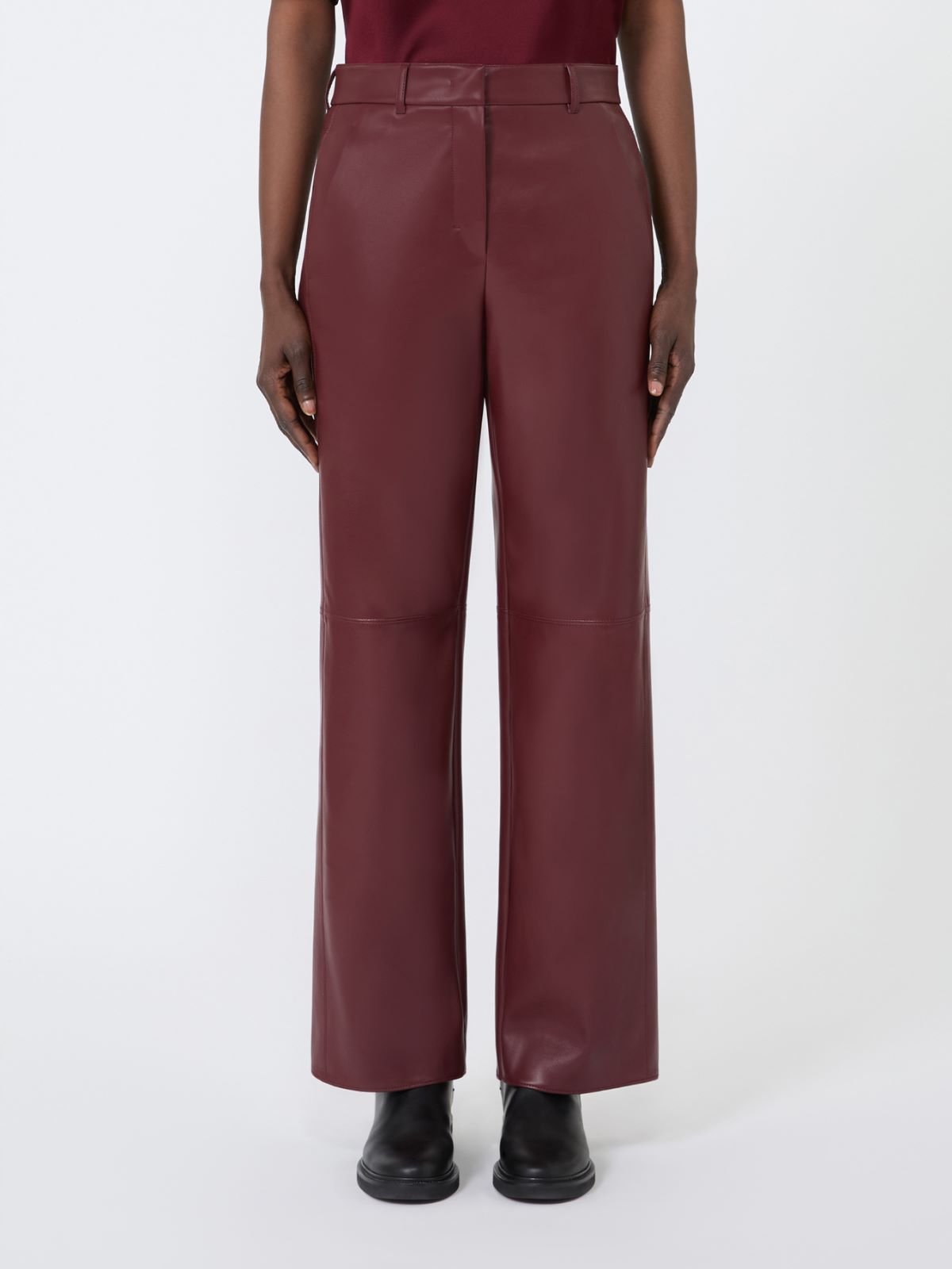 Regular coated jersey trousers - BORDEAUX - Max Mara - 2