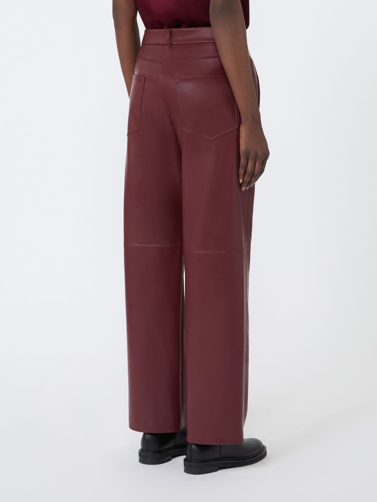 Regular coated jersey trousers - BORDEAUX - Max Mara - 3
