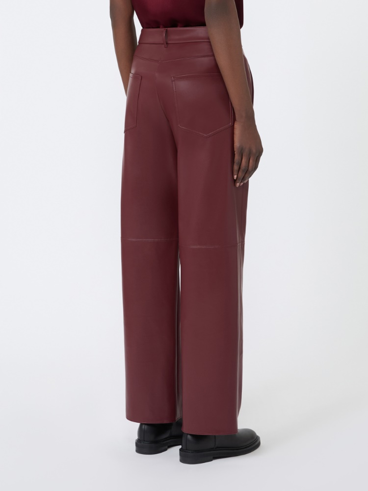 Regular coated jersey trousers - BORDEAUX - Max Mara - 3