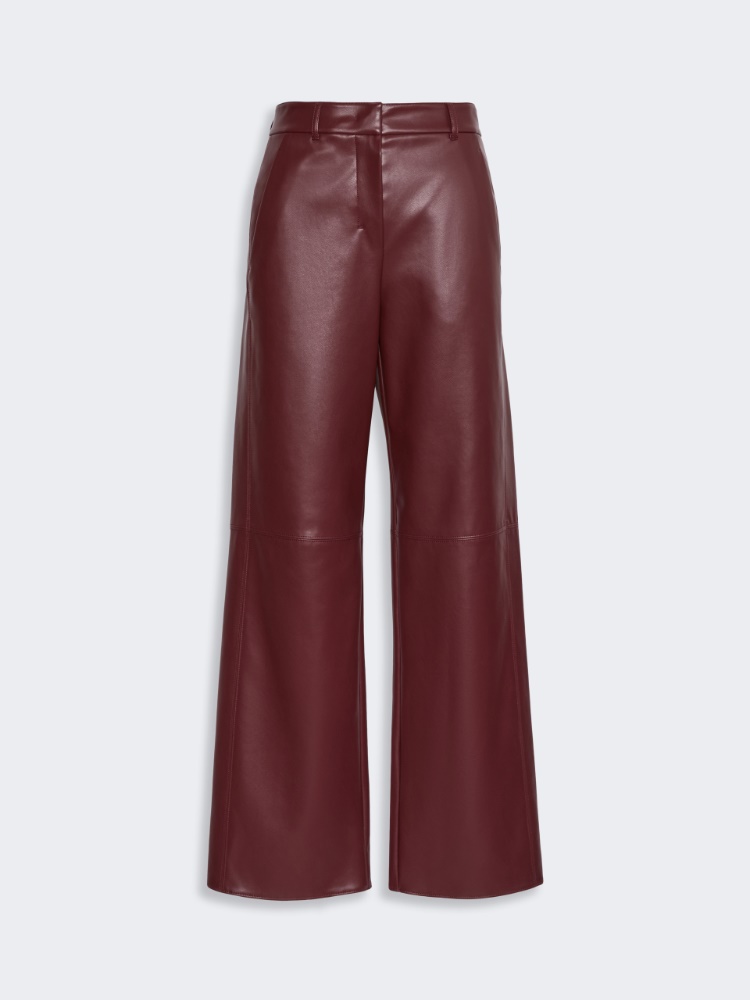 Regular coated jersey trousers - BORDEAUX