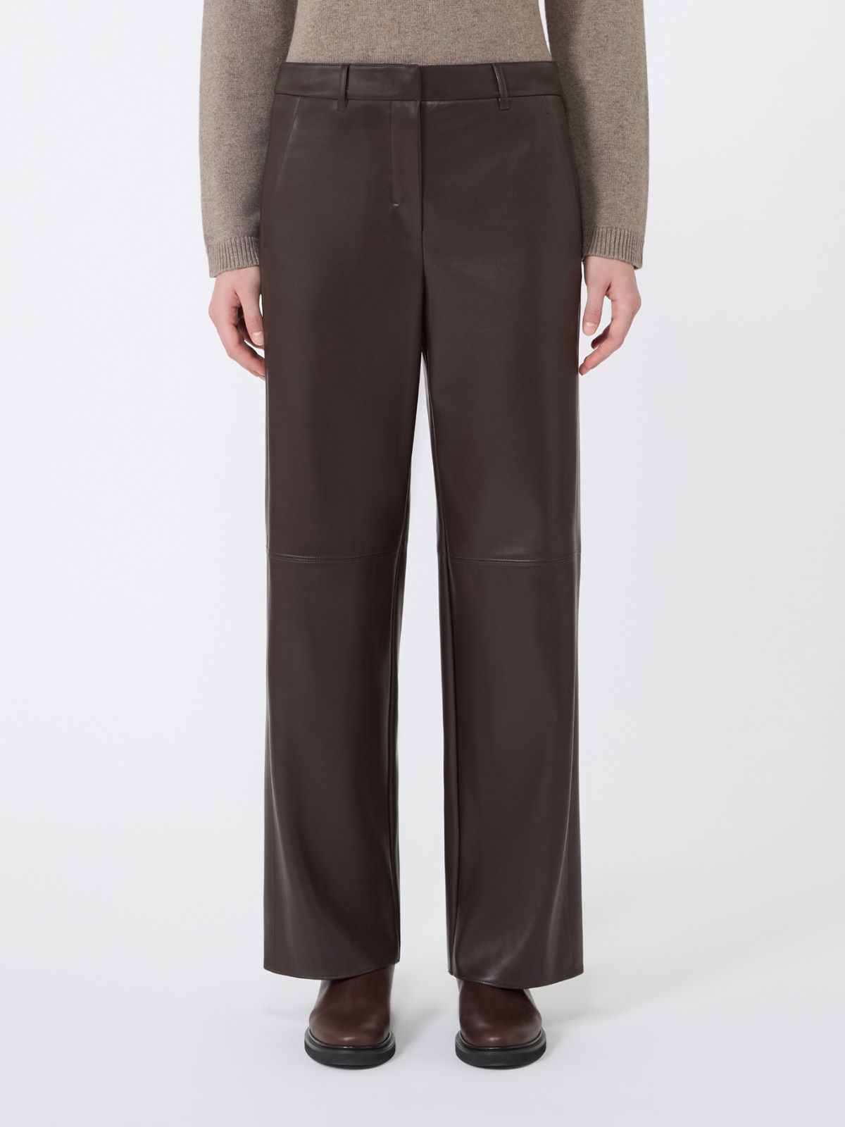 Regular coated jersey trousers - BROWN - Max Mara - 2