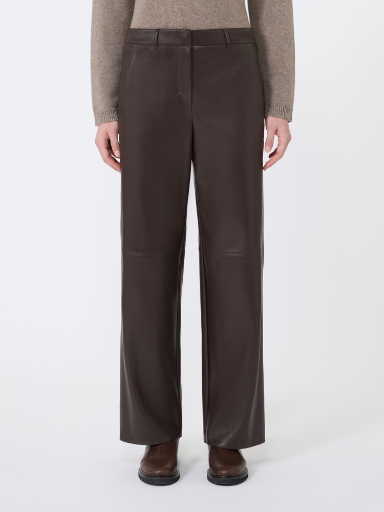 Regular coated jersey trousers - BROWN - Max Mara - 2