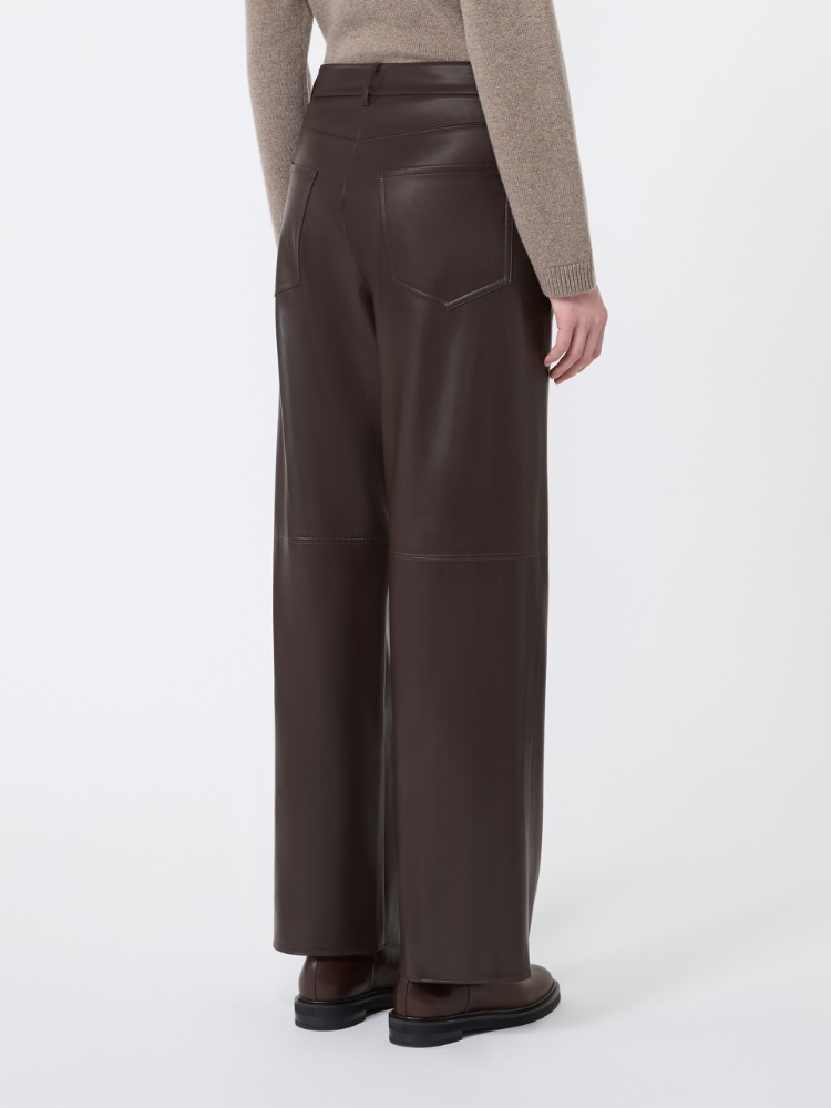 Regular coated jersey trousers - BROWN - Max Mara - 3