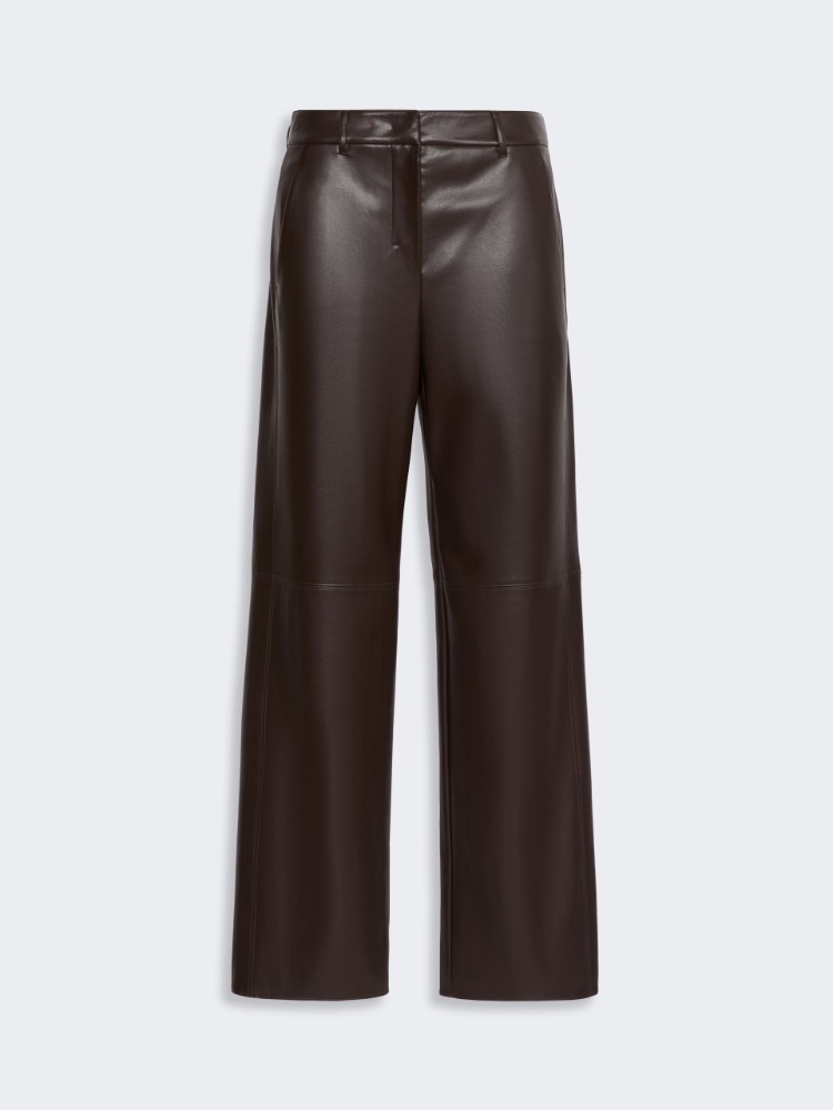 Regular coated jersey trousers - BROWN