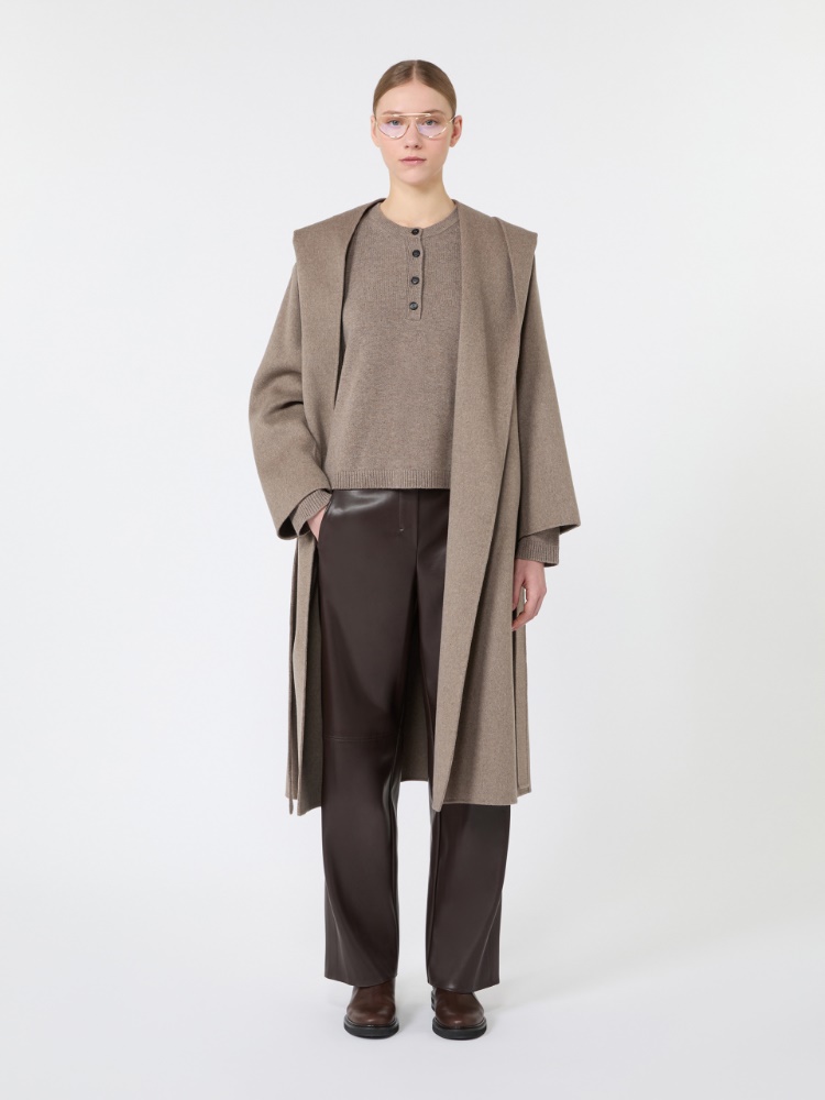 Regular coated jersey trousers - BROWN - Max Mara