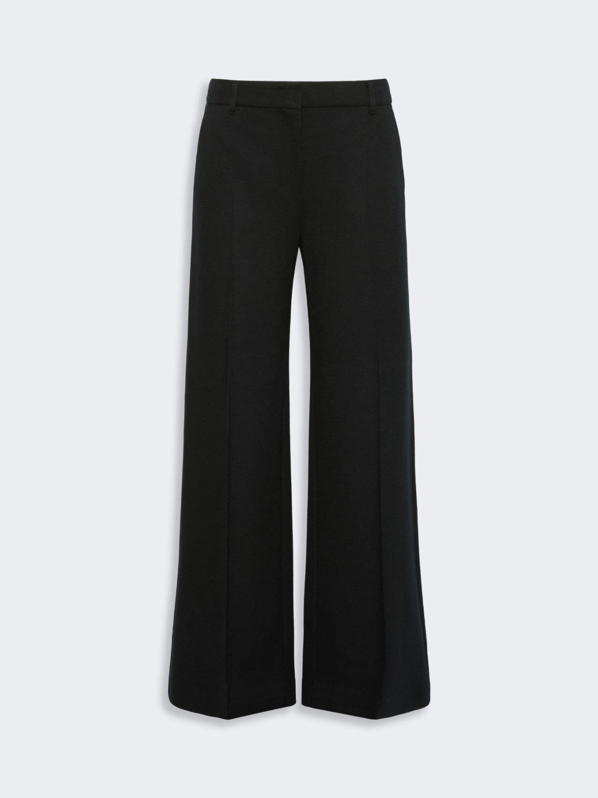Wool and cotton micro-piqué trousers - BLACK - Max Mara - 4