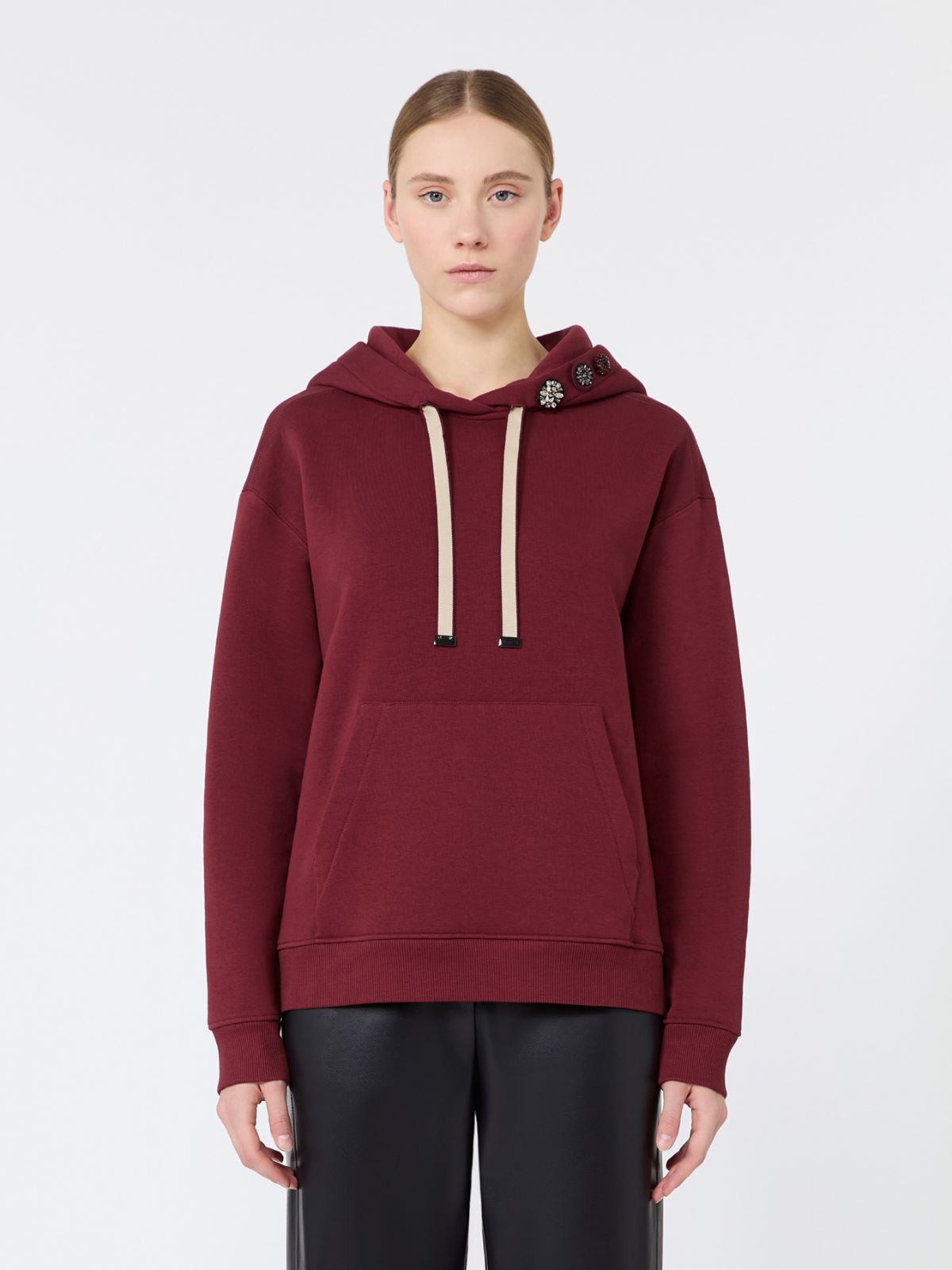 Jersey hoodie - BORDEAUX - Max Mara - 2