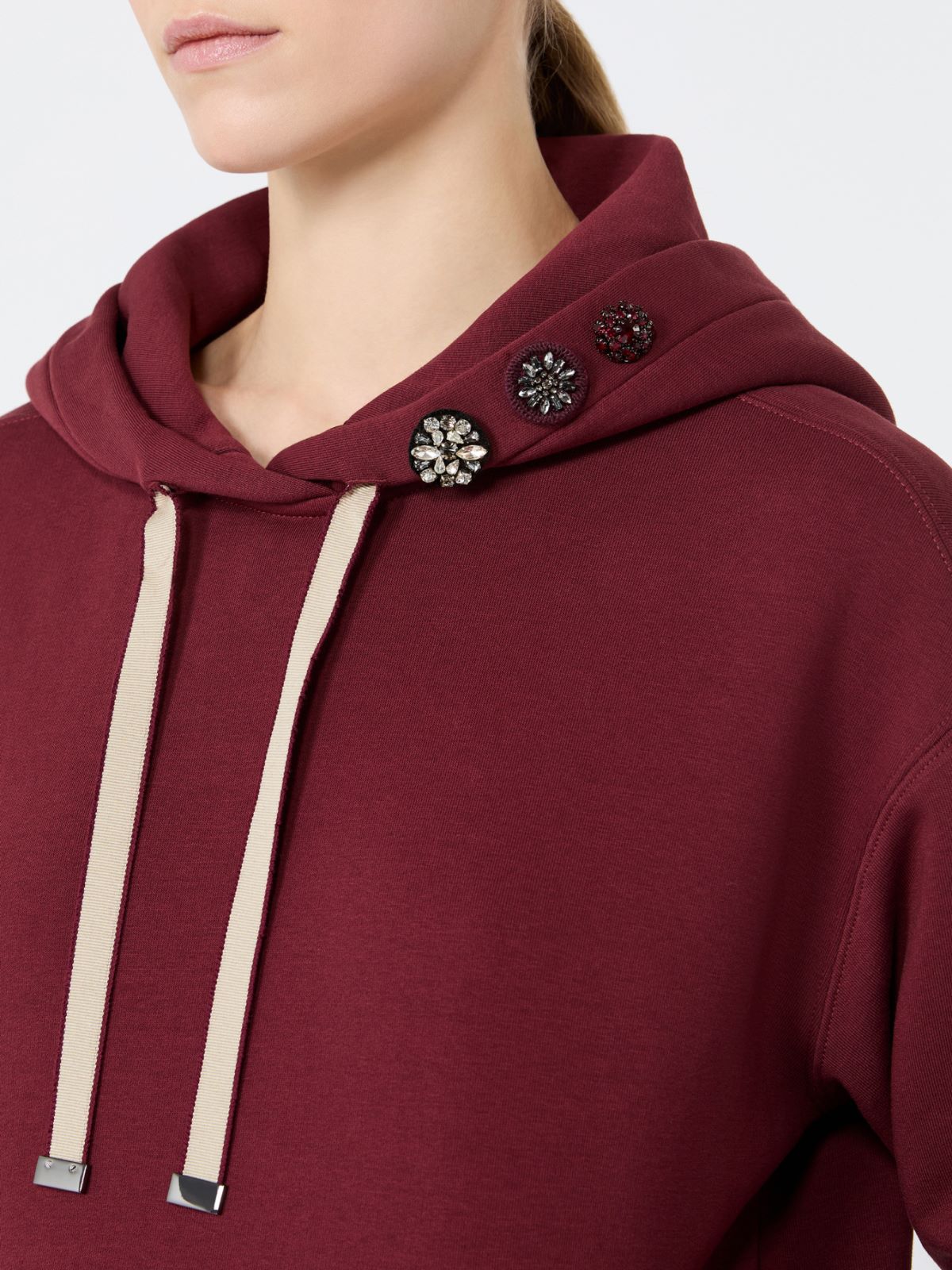 Jersey hoodie - BORDEAUX - Max Mara - 4