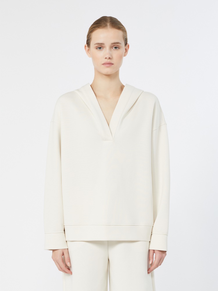 Technical jersey hooded sweatshirt - NATURAL - 2