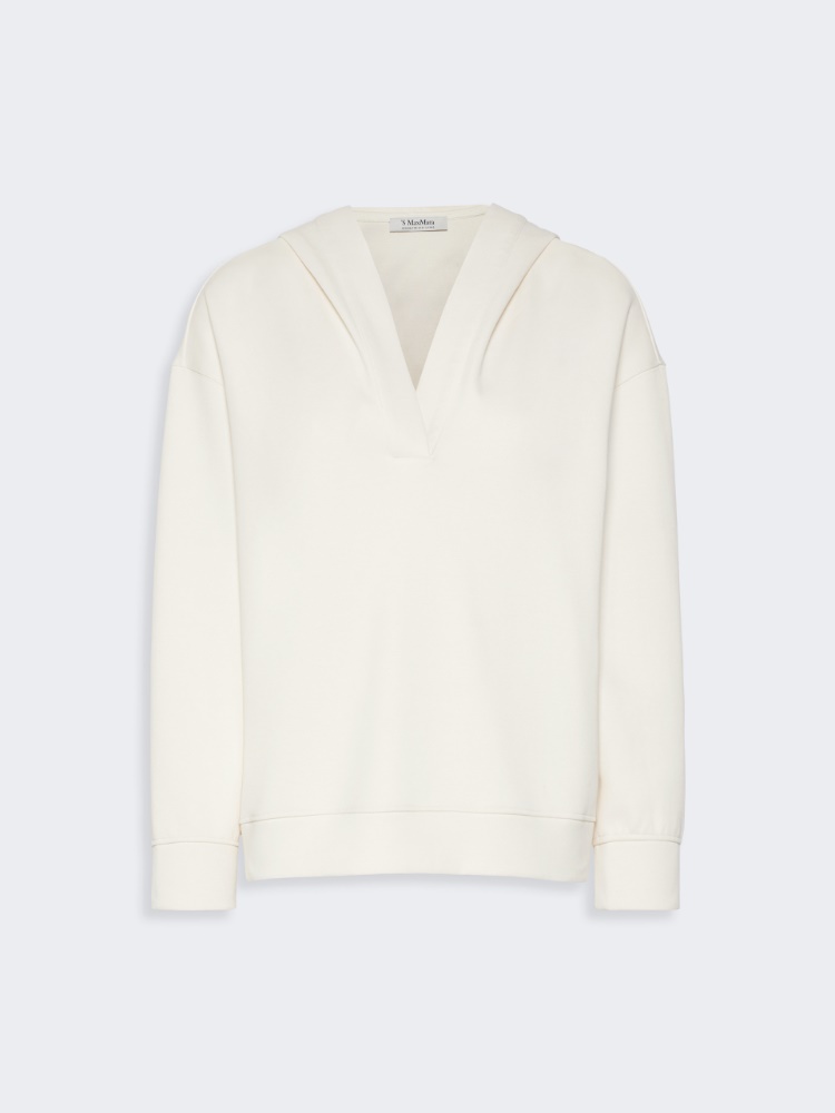 Technical jersey hooded sweatshirt - NATURAL