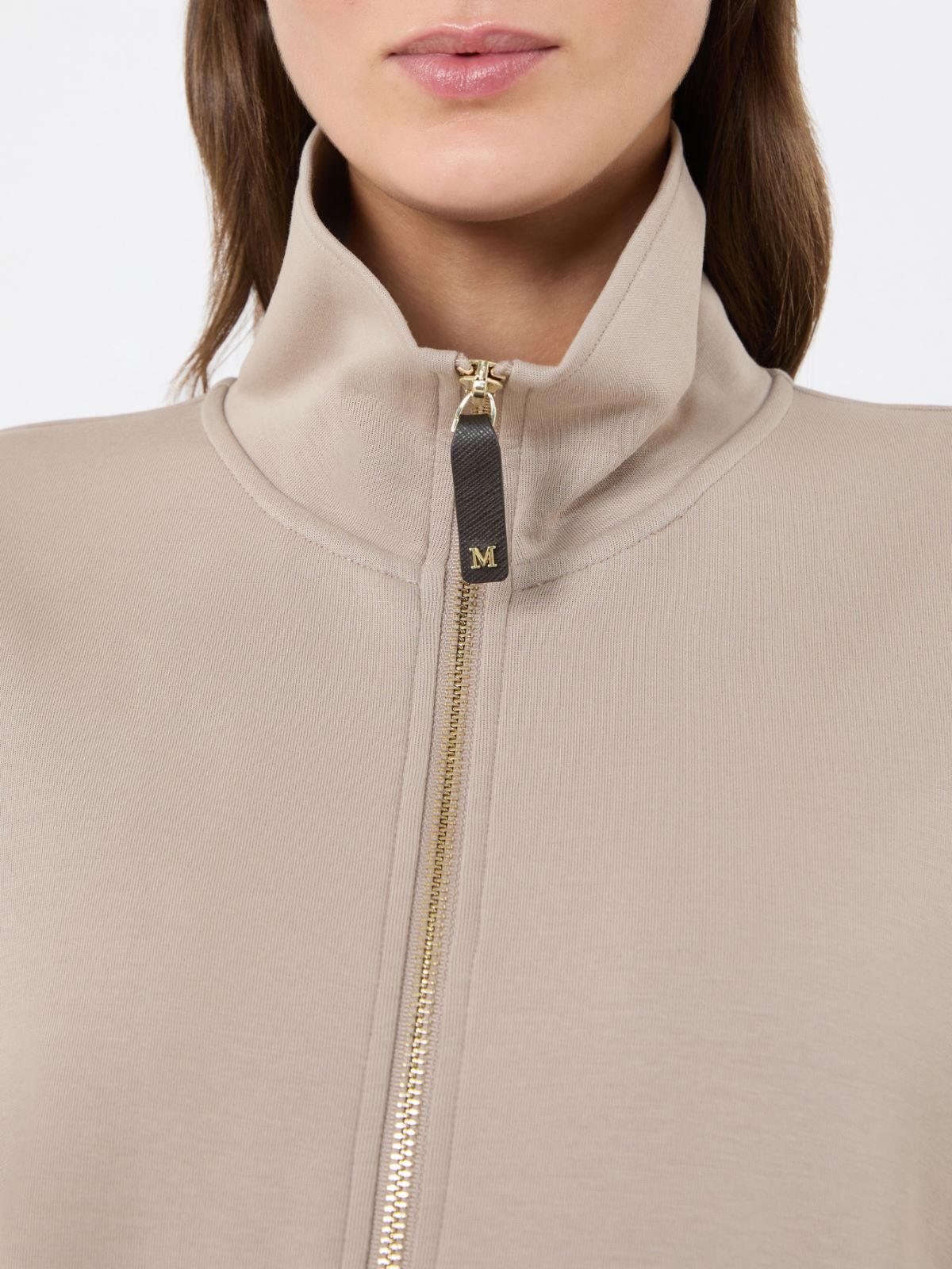 Technical cotton jersey sweatshirt - BEIGE - Max Mara - 4