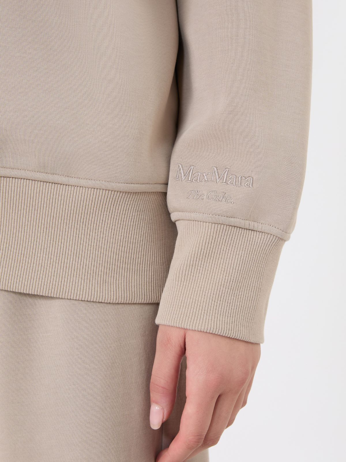 Technical cotton jersey sweatshirt - BEIGE - Max Mara - 5