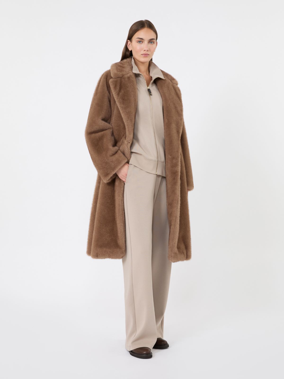 Technical cotton jersey sweatshirt + BEIGE - Max Mara