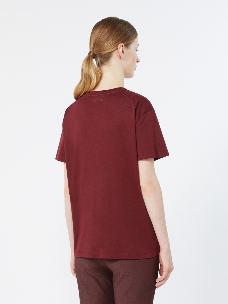 Cotton and modal jersey T-shirt - DARK RED - 3