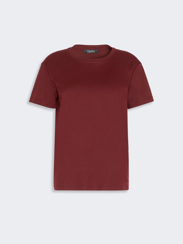Cotton and modal jersey T-shirt - DARK RED