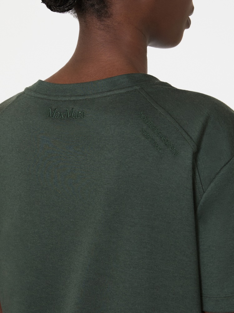 Cotton and modal jersey T-shirt - DARK GREEN - 4