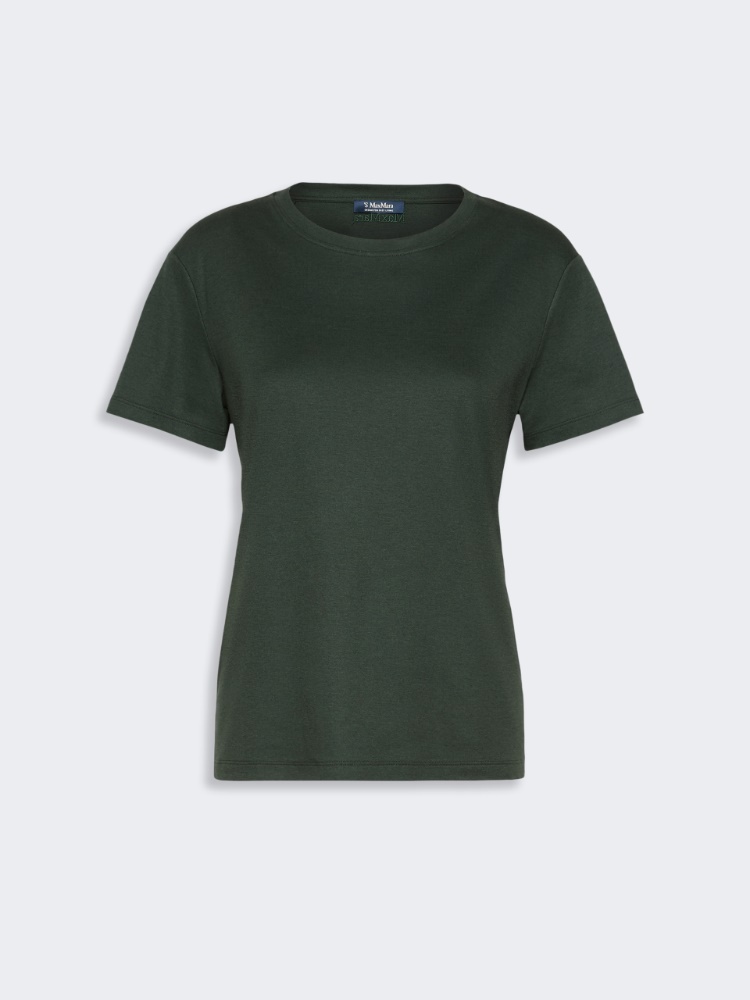 Cotton and modal jersey T-shirt - DARK GREEN