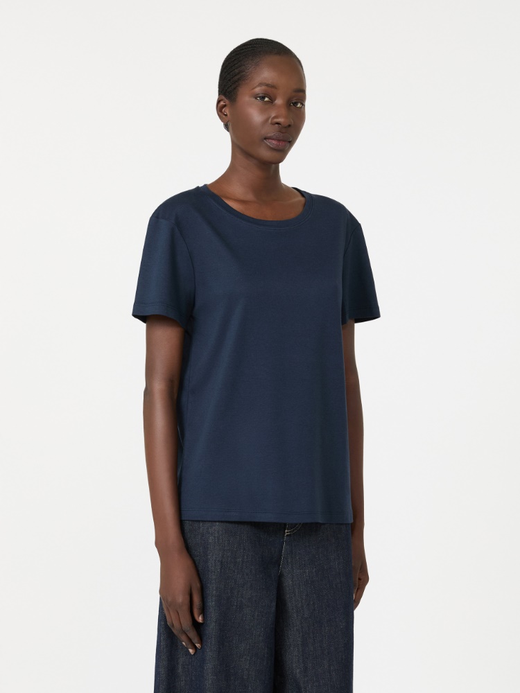 Cotton and modal jersey T-shirt - ULTRAMARINE - 2