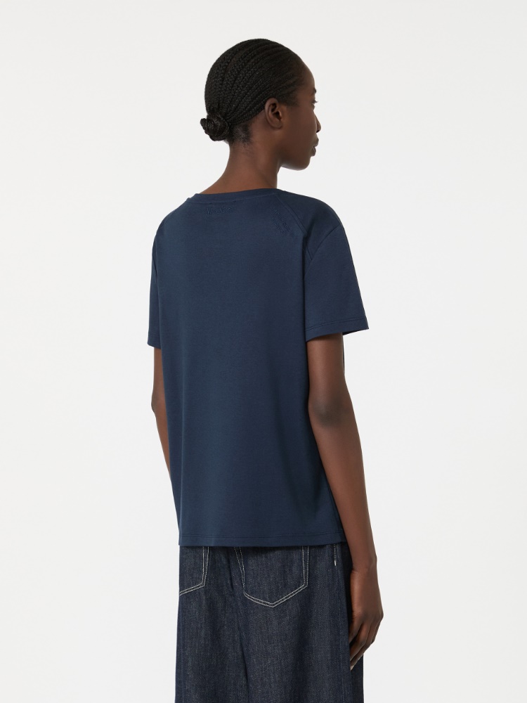 Cotton and modal jersey T-shirt - ULTRAMARINE - 3