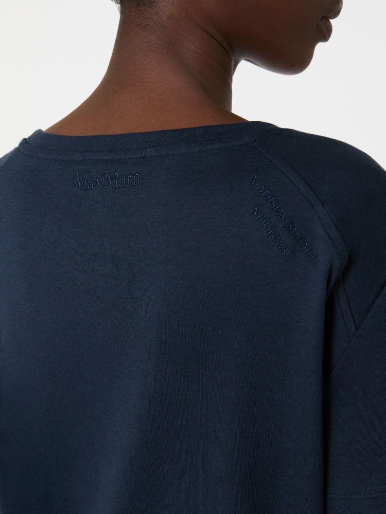 Cotton and modal jersey T-shirt - ULTRAMARINE - 4
