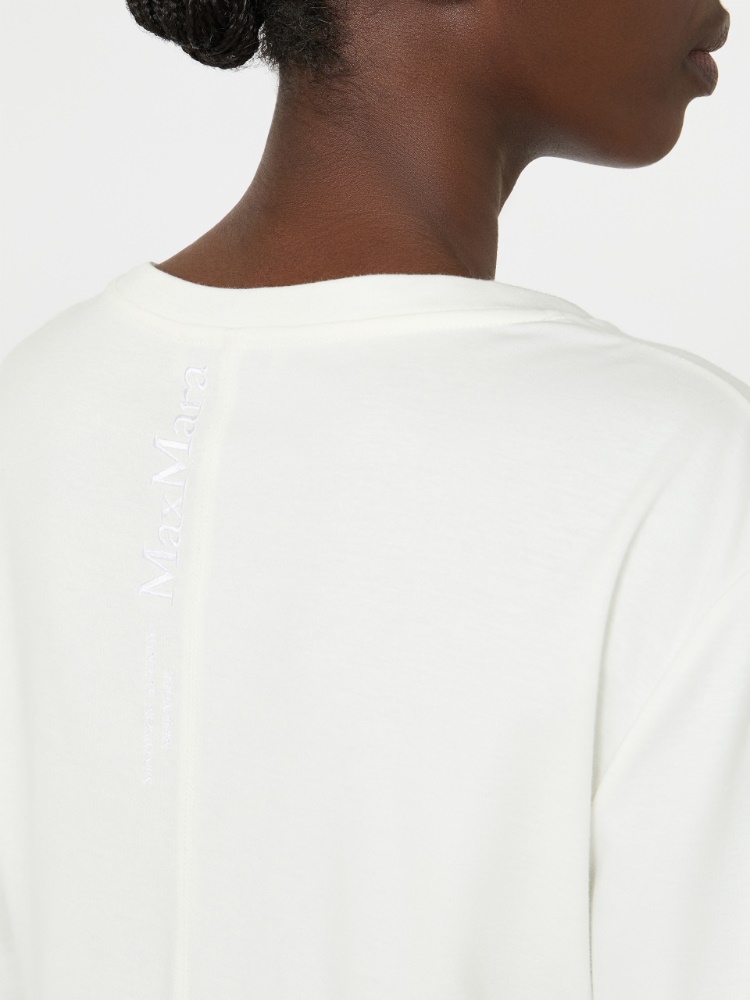 Long-sleeved cotton and modal T-shirt - WHITE - 4