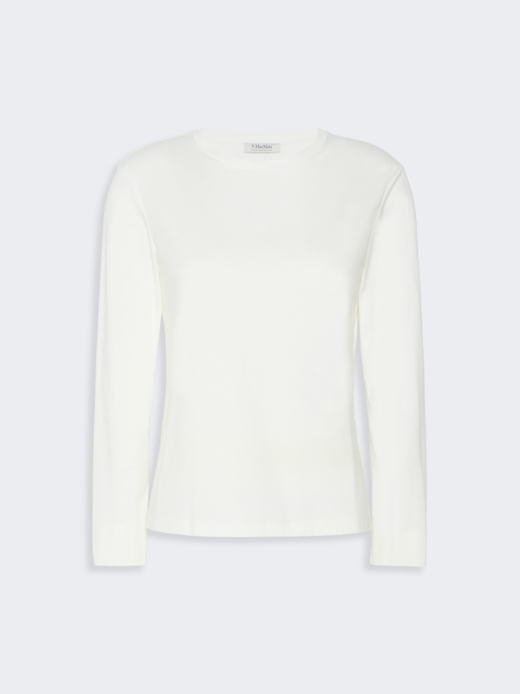 Long-sleeved cotton and modal T-shirt - WHITE