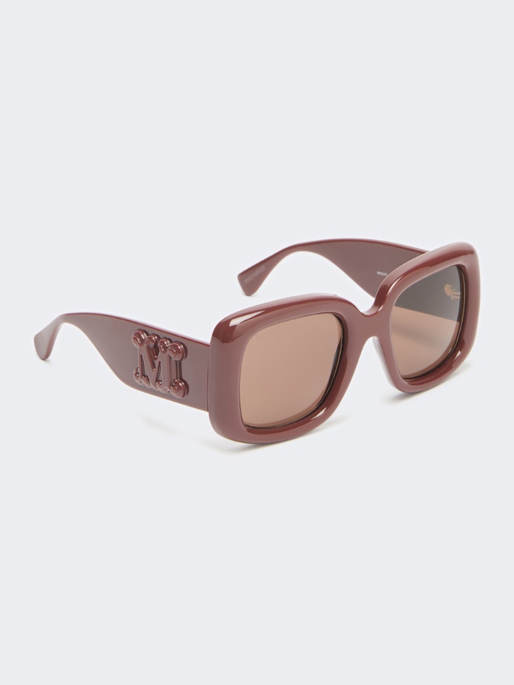 Oversized rectangular sunglasses - DARK RED