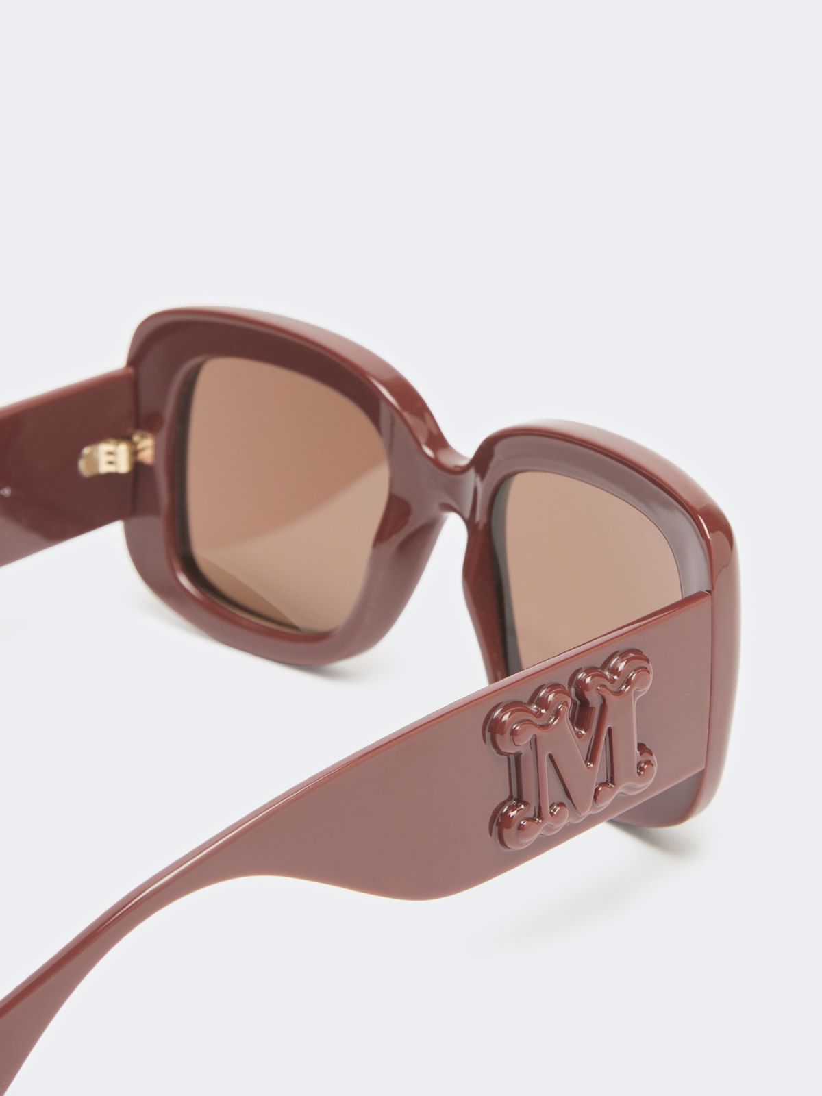 Oversized rectangular sunglasses - DARK RED - Max Mara - 3