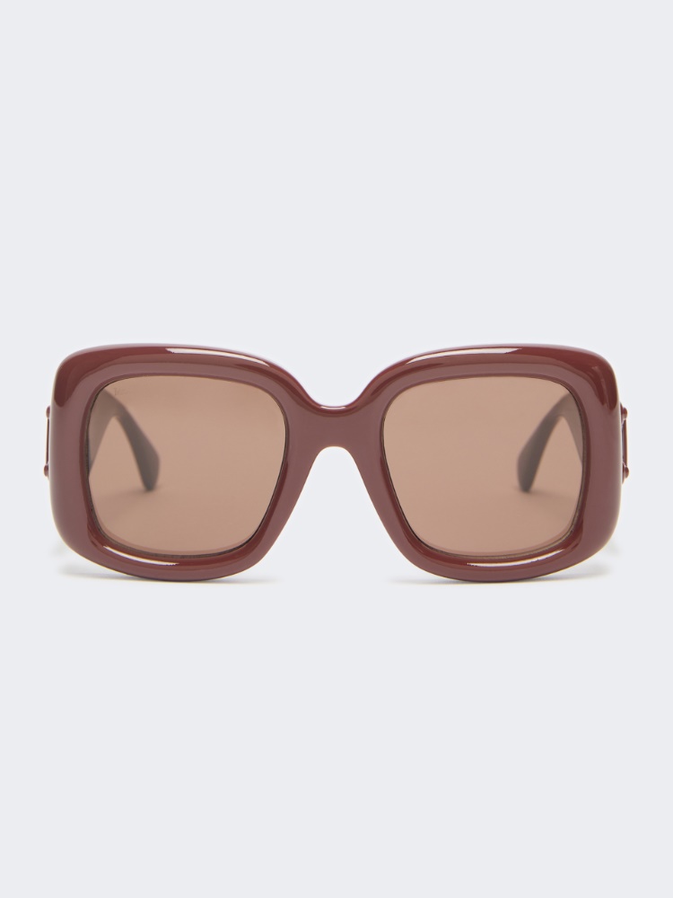 Oversized rectangular sunglasses - DARK RED