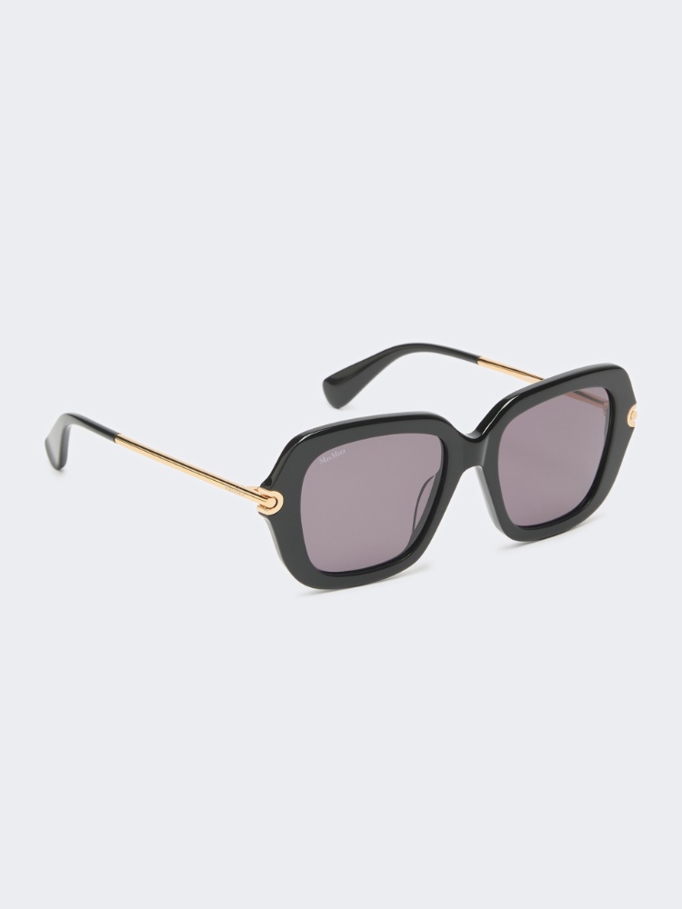 Bold rectangular sunglasses - BLACK
