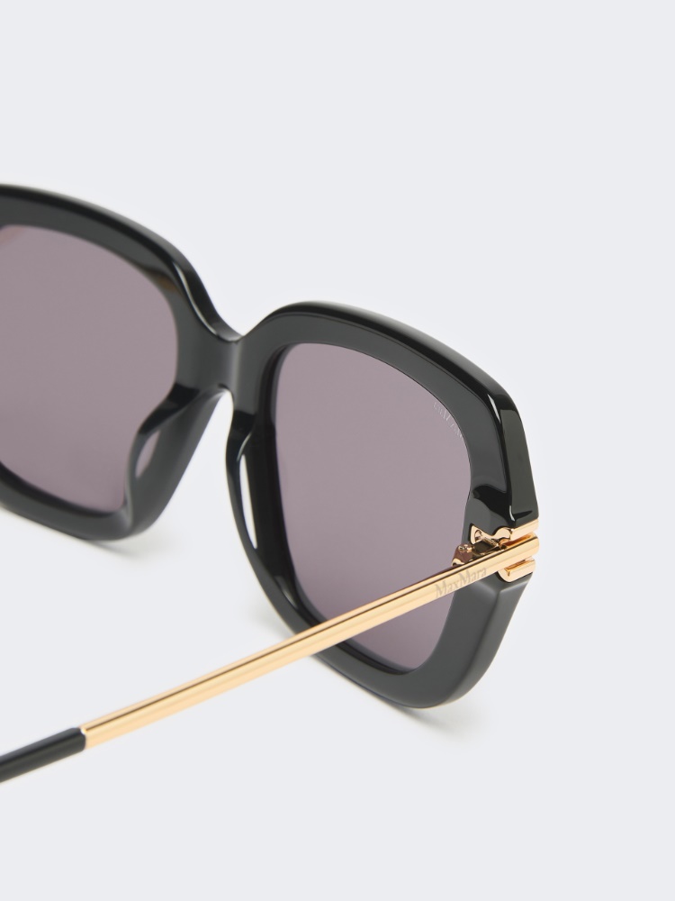 Bold rectangular sunglasses - BLACK