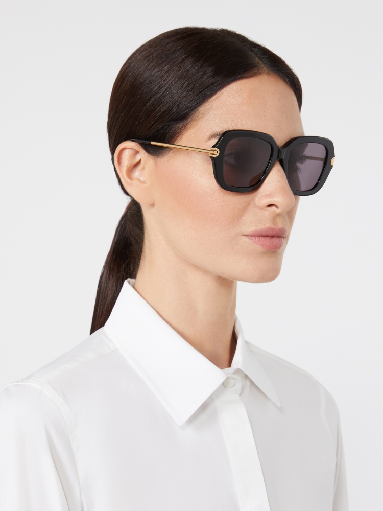 Bold rectangular sunglasses - BLACK - Max Mara - 4