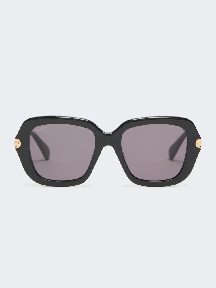 Bold rectangular sunglasses - BLACK