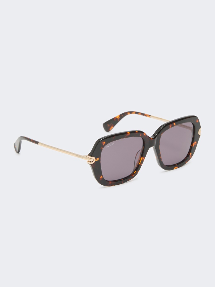 Bold rectangular sunglasses - TAWNY BRONZE BROWN