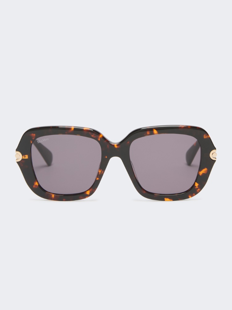 Bold rectangular sunglasses - TAWNY BRONZE BROWN - Max Mara