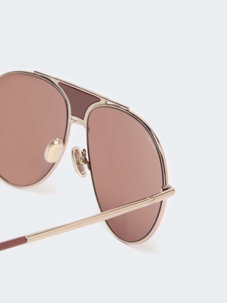 Metal pilot sunglasses - DARK RED