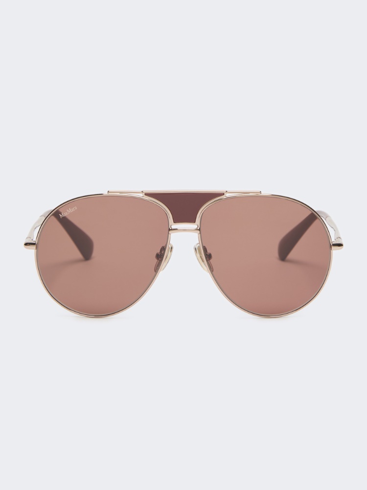 Metal pilot sunglasses - DARK RED