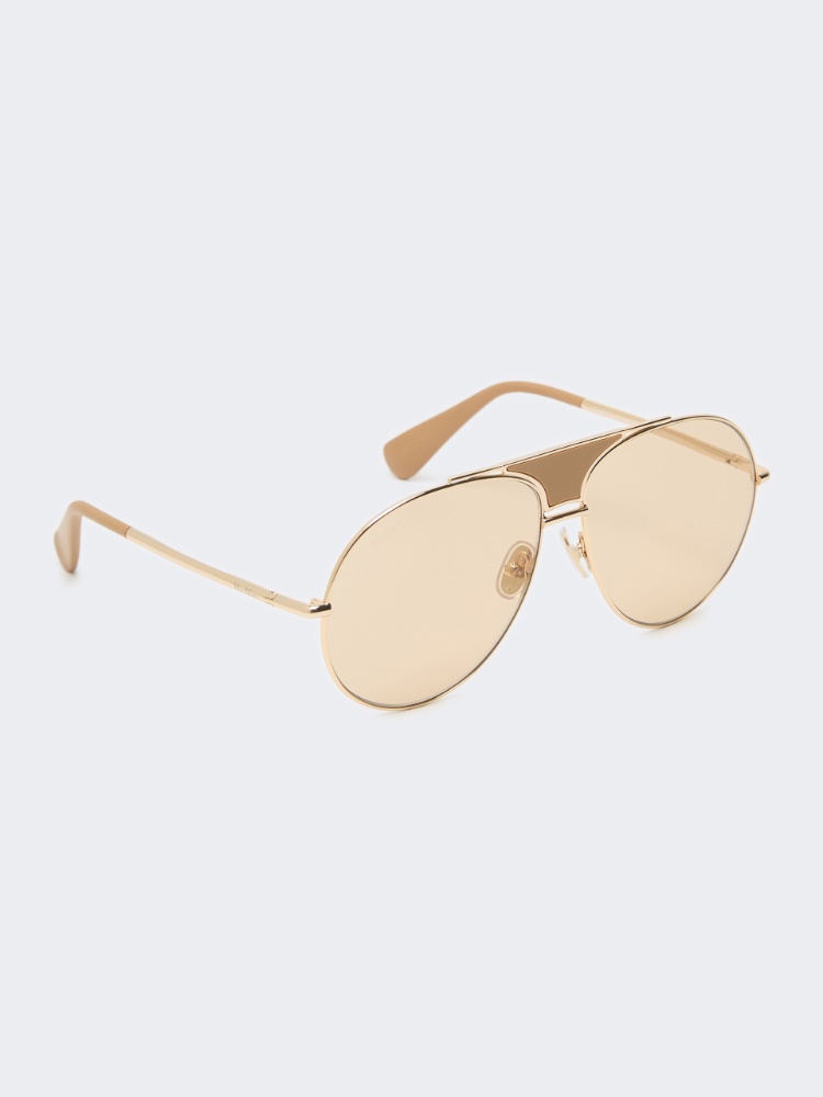 Metal pilot sunglasses - CAMEL