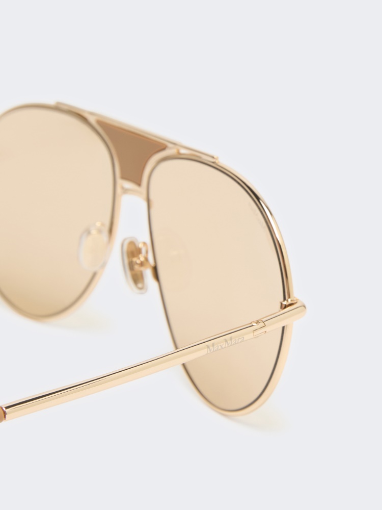 Metal pilot sunglasses - CAMEL